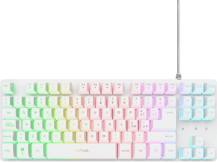 Trust GXT833 Tastiera Gaming USB Italiano (Bianco)
