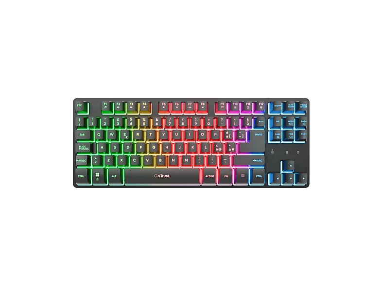 Trust Gxt 831 Tastiera Gaming USB e Wireless AZERTY Italiano (Nero)