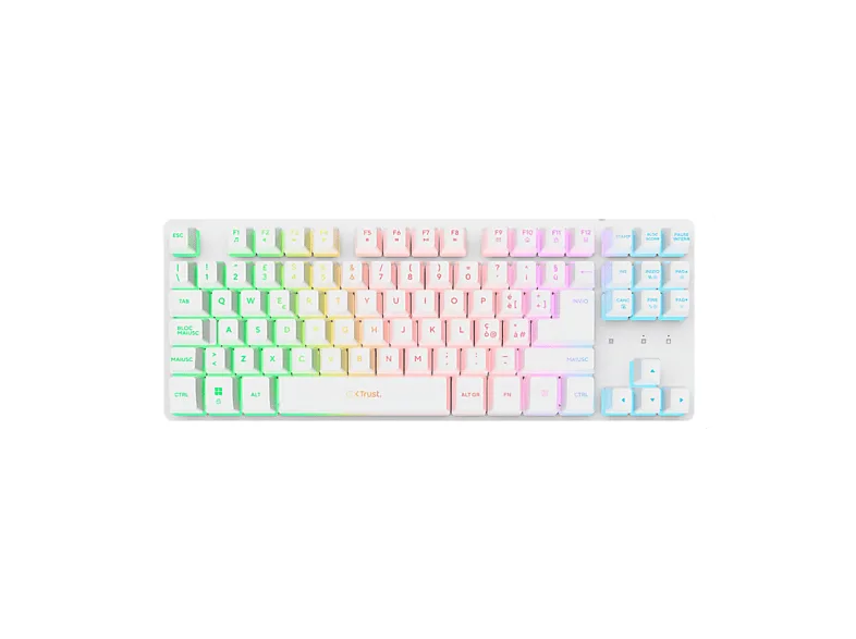 Trust GXT831 Tastiera Gaming USB e Wireless AZERTY Italiano (Bianco)