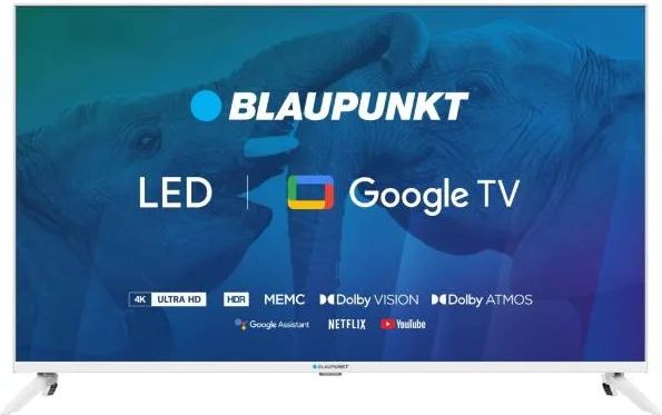 Tv 43 blaupunkt 4k dbt2 google tv dvbt2 dvbs2 new smart bianco wifi