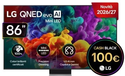 LG Qned Evo Ai Miniled QNED86B 4K Ultra HD Smart TV 86" (Nero)