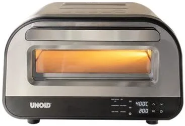 Unold 68816 Luigi Forno per Pizza elettrico 1700W pietra refrattaria cordierite 450°C controllo digitale colore Argento