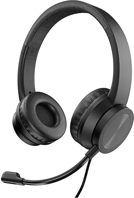 Vultech HS-03 Cuffie Auricolari per Ufficio Cablate (Nero)