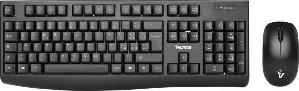 Vultech KM-821W Kit Tastiera e Mouse Wireless 2.4ghz 1600 Dpi Regolabili