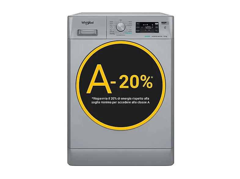 Whirlpool Ffb 108 Lavatrice Carica Frontale 10 KG 1400 Giri/min Classe A (Argento)