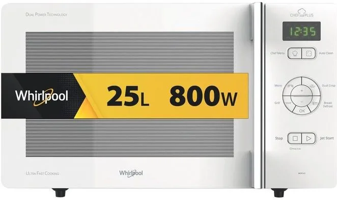 Whirlpool Mcp 345 Wh Forno a Microonde 25 Litri 800 W (Bianco)