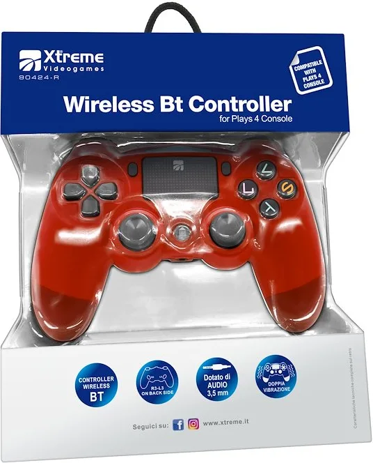 Xtreme 90424R Controller Wireless per PlayStation 4 (Rosso)